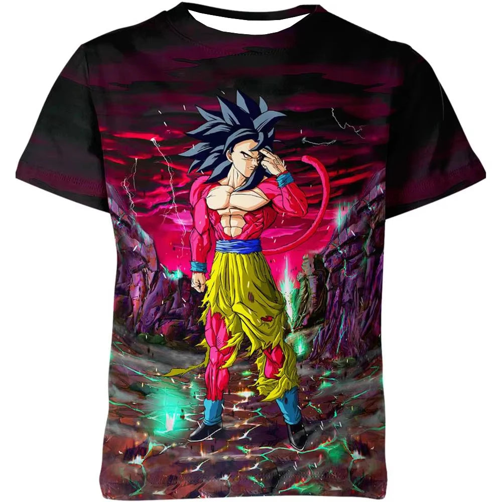 2026 Summer Dragon Ball T Shirt Kids Tops Tee Anime Figures Goku Super Saiyan T-shirt Boys T-shirts Children Short Sleeve Y2k