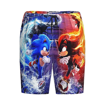 Custom Shadow The Hedgehog Sonic Poster Short Pajama Pants Men Sleepwear Sleep Lounge Bottom Shorts Sleeping Pants