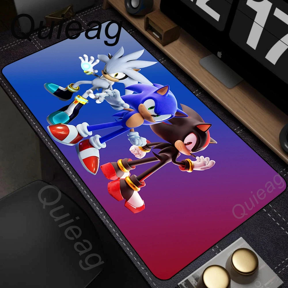 Anime Sonic The Hedgehog Mousepad XXL Deskmat With Lockrand Gaming Accessories Mousepad HD Print Gaming Keyboard Pad Padding Mat