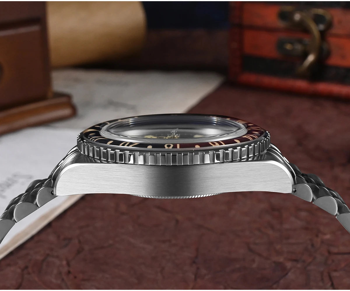 San Martin NH34 40mm GMT Luxury Sports Style Full Luminous Bidirectional Sapphire Bezel Automatic Mechanical Watch 20 Bar SN0005