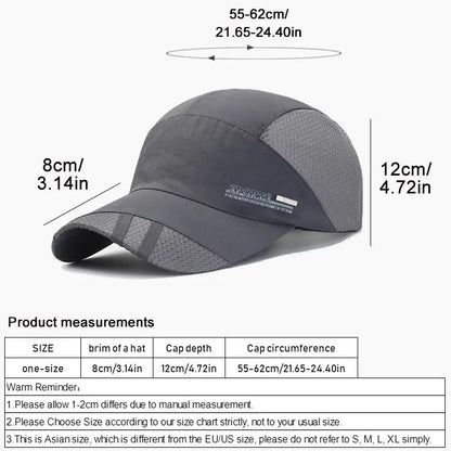 The New Spring Sun Hat Outdoor Travel Baseball Cap Sports Breathable Hat Screening Speed Dry Hat