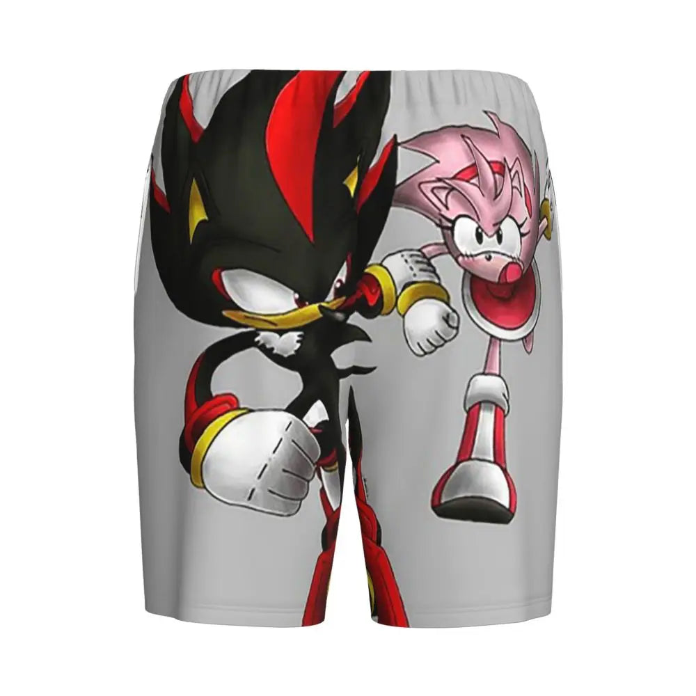 Custom Shadow The Hedgehog Sonic Poster Short Pajama Pants Men Sleepwear Sleep Lounge Bottom Shorts Sleeping Pants