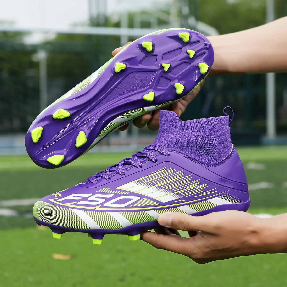 Nouvelles chaussures de football pour hommes, antidérapantes, à la cheville, chaussures de sport TF/FG, chaussures de football professionnelles pour garçons, baskets unisexes confortables