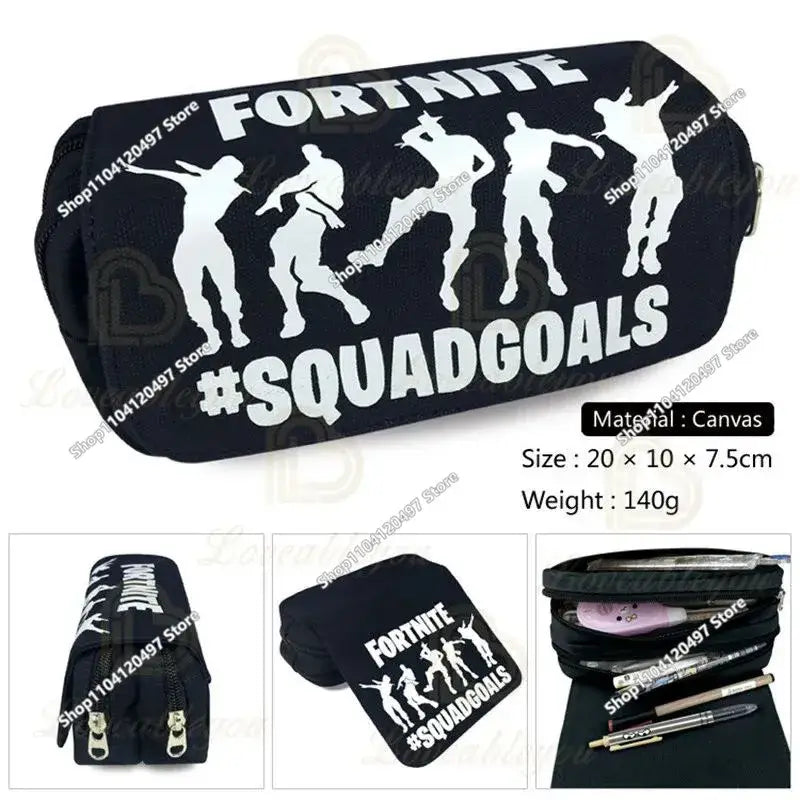 Fortnited Schüler-Federmäppchen mit großem Fassungsvermögen, Stiftetasche für Kinder, Spielzeug, Schulbedarf, Schreibwaren-Etui, Gaming-Geschenk für Jungen