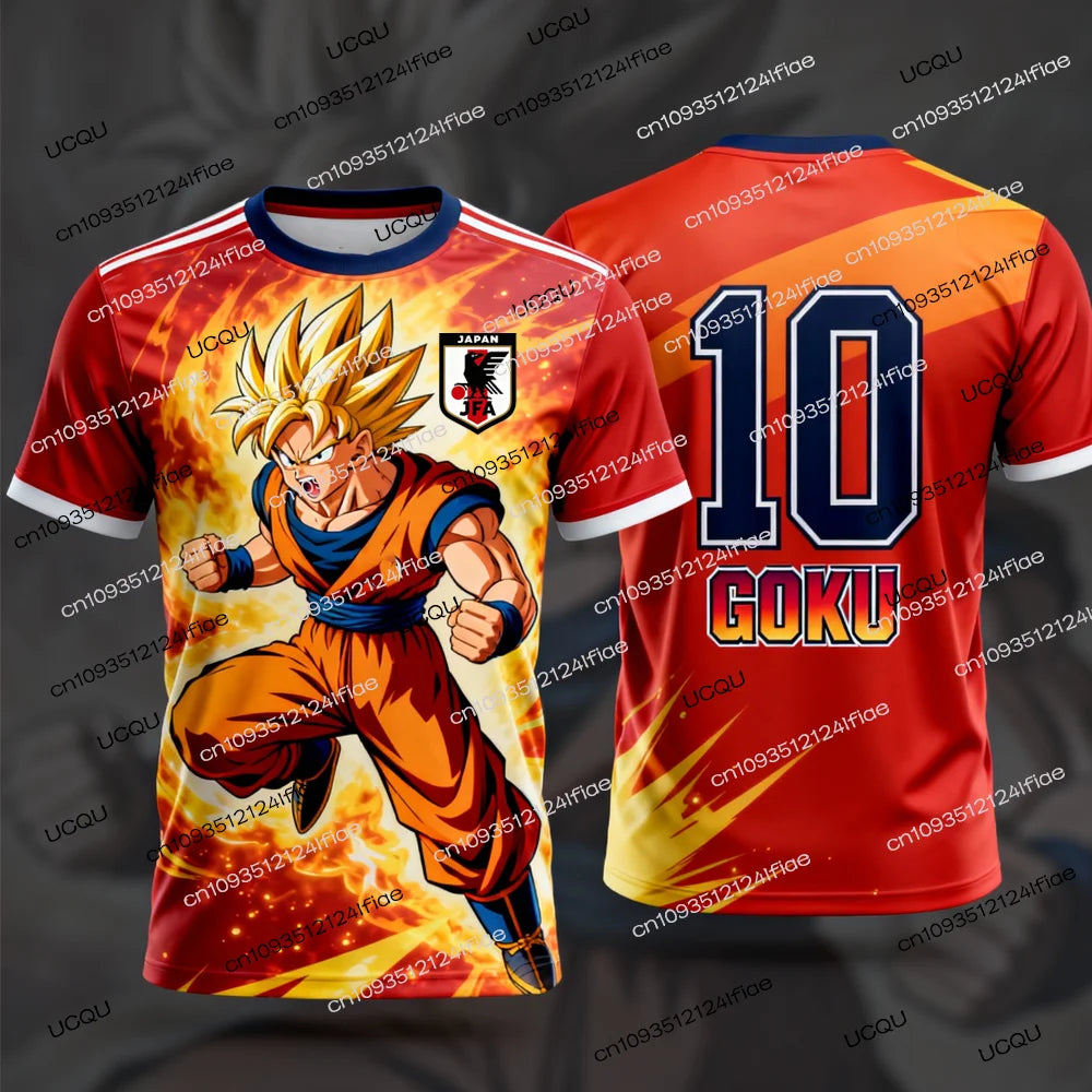 FamilyMatching 2026 New Dragon Ball Z Special Edition Men's Soccer Jersey T-Shirt, Kids Goku T-Shirt, Outdoor Casual Sportswear