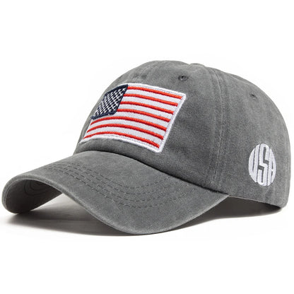 USA Flag Men's Baseball Cap Retro Embroidery Washed Cotton Dad Hats Fashion Women Hip Hop Caps Summer Outdoor Sun Visor Hat