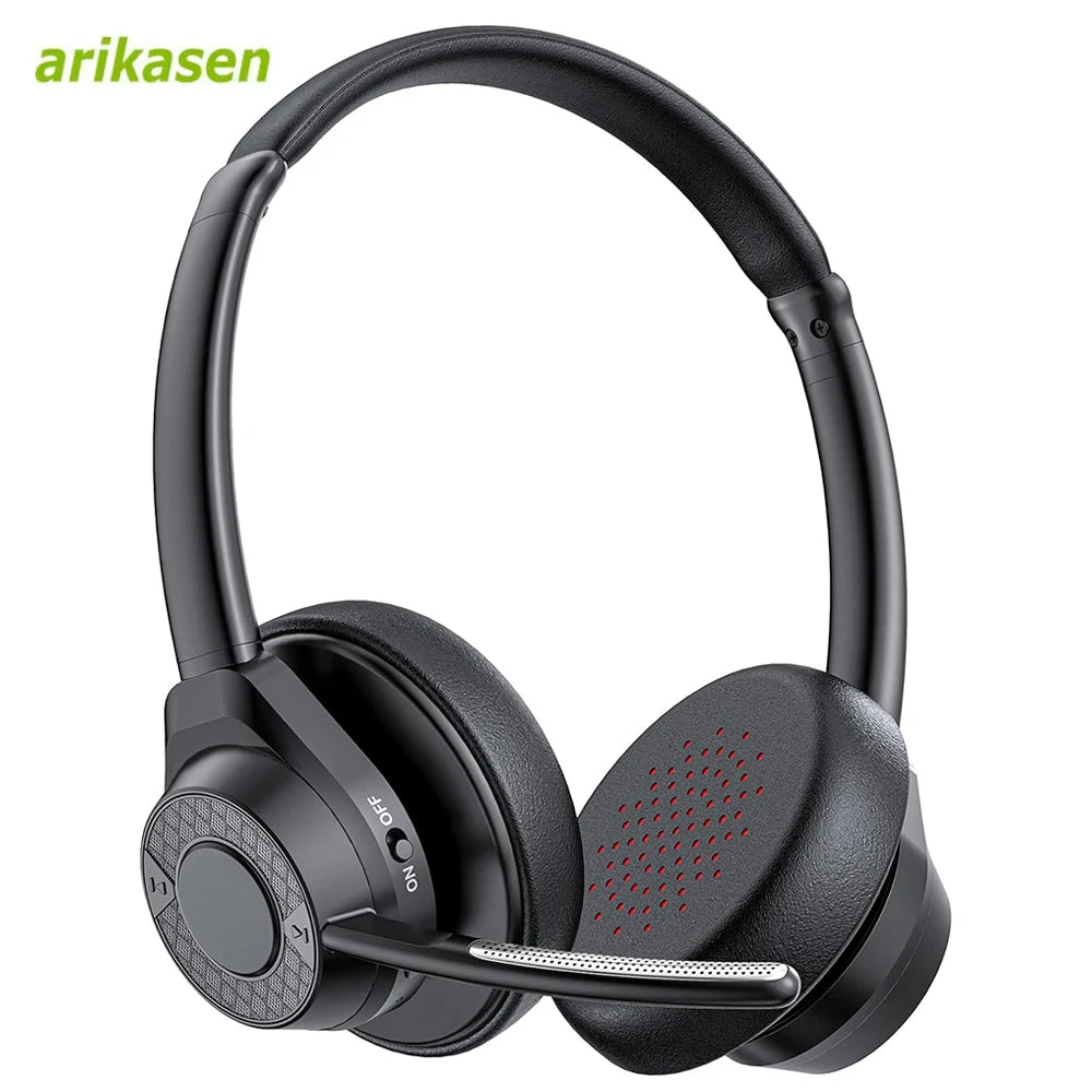 Bluetooth Headset, Wireless Bluetooth V5.4 Headphones with Microphone, Noise Canceling Mic Multipoint Connect Wireless Headset