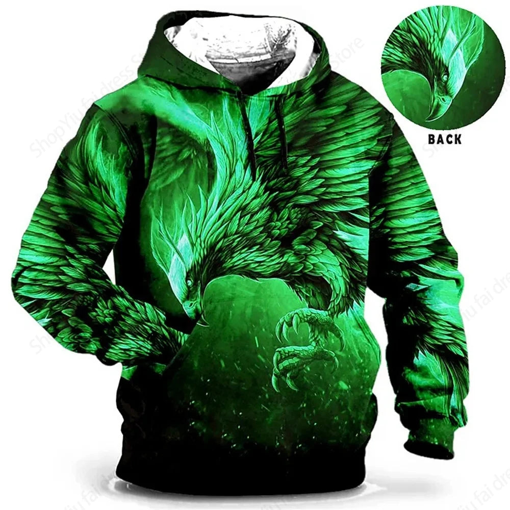 Vintage Hoodies For Men Wolf Bee Animal Pattern 3D Print Hoodie Men Fashion Hoodie Sweatshirt Boy Coat Women Sweat 6XL Tracksuit