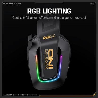 Auriculares gaming inalámbricos ONIKUMA GT828 Bluetooth 5.3 RGB con micrófono, cancelación de ruido y conexión de 4 modos para PC, PS5 y portátil