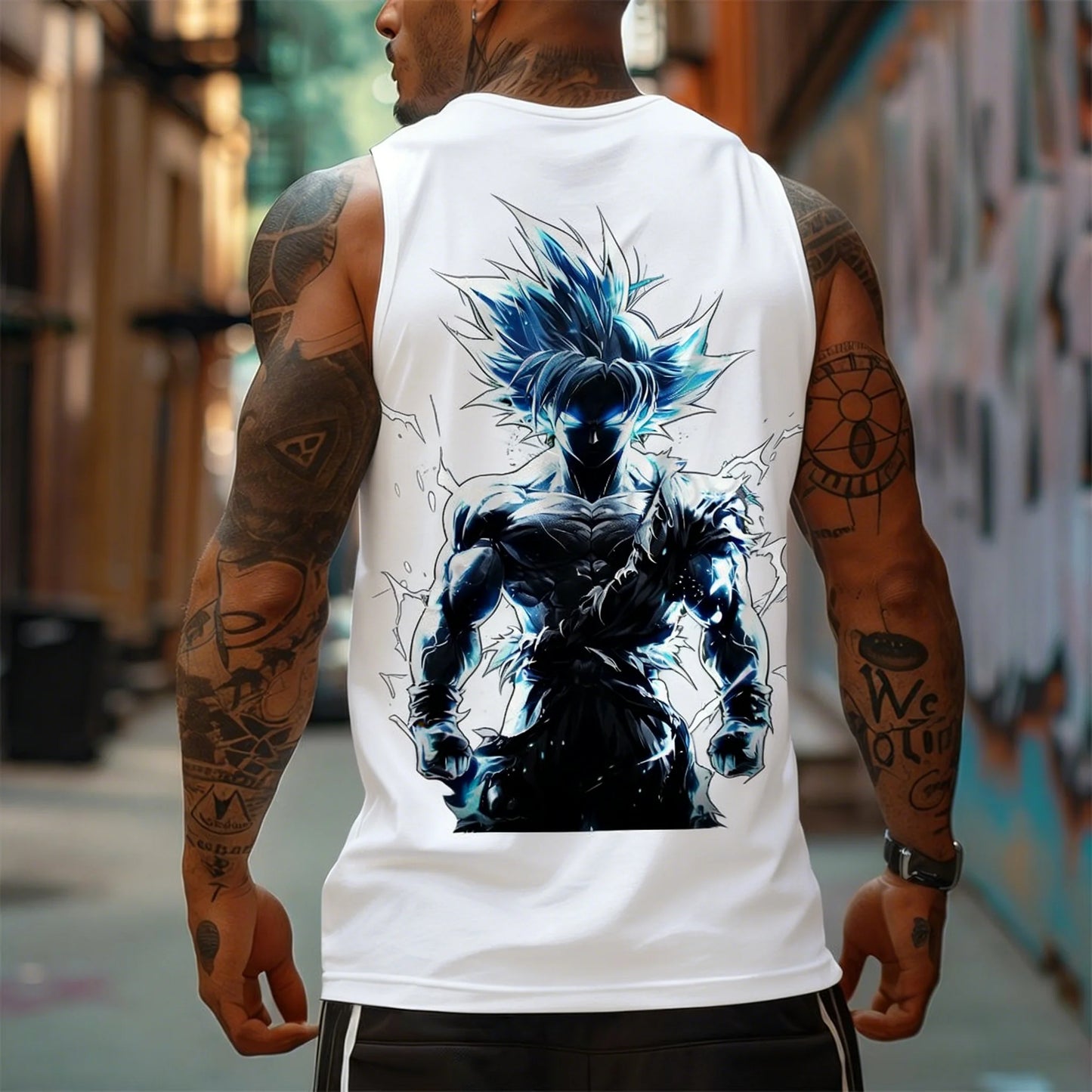 Dragon Ball Super Saiyan Sports Vest Men's and Women's Same Summer Fitness Running Street Breathable Sleeveless Top Anime Vest