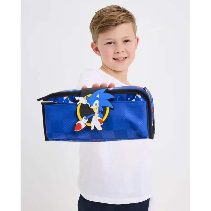 NEW High-quality Original Blue Boy Sonic Children's Backpack Cartoon Stress-relief Bag Hedgehog Anime Stationery Student Gift