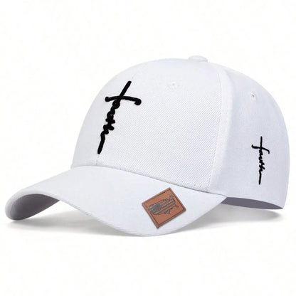 Unisex Letter Cross Embroidery Baseball Caps Outdoor Adjustable Spring and Autumn Casual Sunscreen Hat