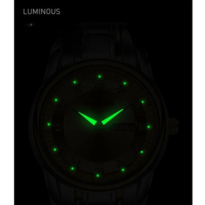 Luxusuhr für Damen, Quarzuhr, digitale Armbanduhr, wasserdicht, mit Kalender und Leuchtanzeige; modischer und professioneller Stil, auch für Herren geeignet.