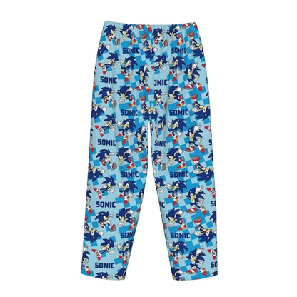 Custom Printed Womens Soniced Pajama Pants Hedgehog Game Sleepwear Sleep Lounge Bottoms with Pockets