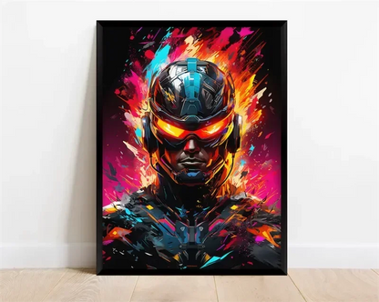 Pop-Neon-Poster mit Videospiel-Charakter, Gamepad, Kopfhörern, Fußball und Basketball – Leinwanddruck, Wandkunst-Dekor für das Gaming-Zimmer