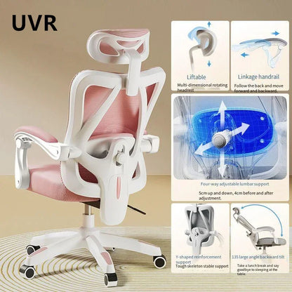 UVR Gaming Computer Chair Mesh Breathable Staff Chair Ergonomic Design Armrest Chair Sitting Comfort Home Office Chair Furniture