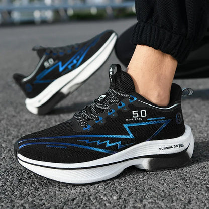 Men's Sport Shoes Professional Cushioned Carbon Plate Running Shoes Breathable Lace-up Casual Sneakers Marathon Athletic Footwear