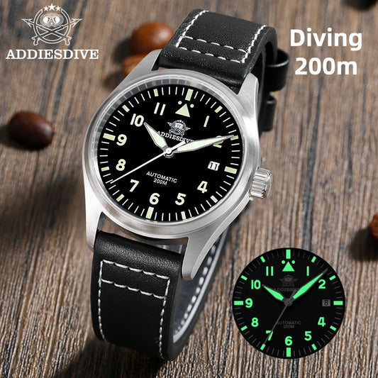 ADDIESDIVE Watches For Men C3 Super Luminous 200m Waterproof Japan 8215 316L Stainless Automatic Mechanical Watch