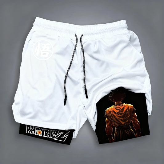 Dragon Ball GOKU Vegeta Anime Printed Double Layer Shorts 2025 American Summer Men's and Women's Fashion Sports Shorts
