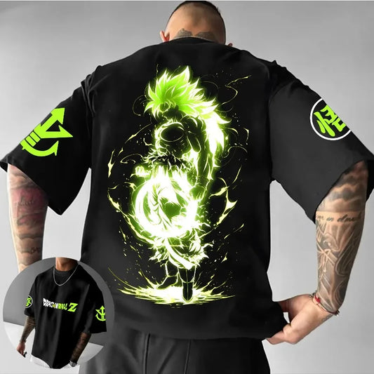 Dragon Ball Animation New Broli Joint T-Shirt Summer Men's and Women's Loose Casual Children's Parent-Child Short Sleeves Top