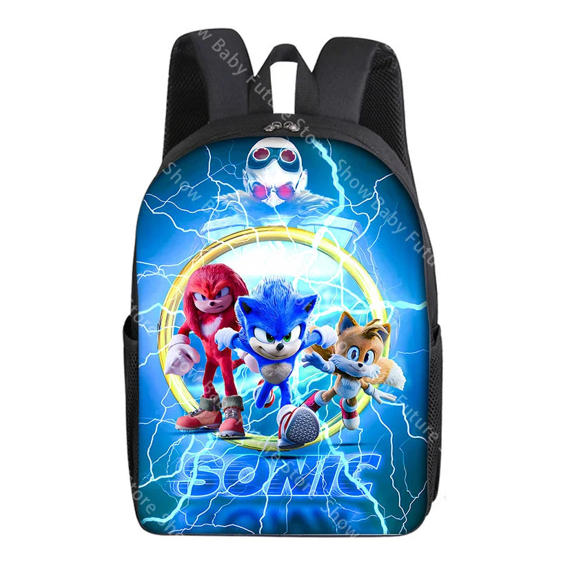 New Cute Anime Backpack for Adult Men Student Schoolbag Teenagers Cartoon Sonics Bag Rucksack Waterproof Bookbag Birthday Gifts