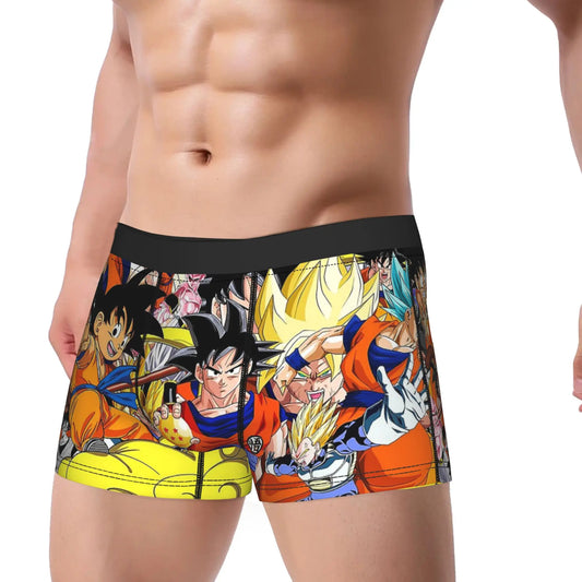 Men Dragon Ball Z Goku Vegeta DBZ Underwear  Funny Boxer Briefs Shorts Panties Homme Soft Underpants Plus Size