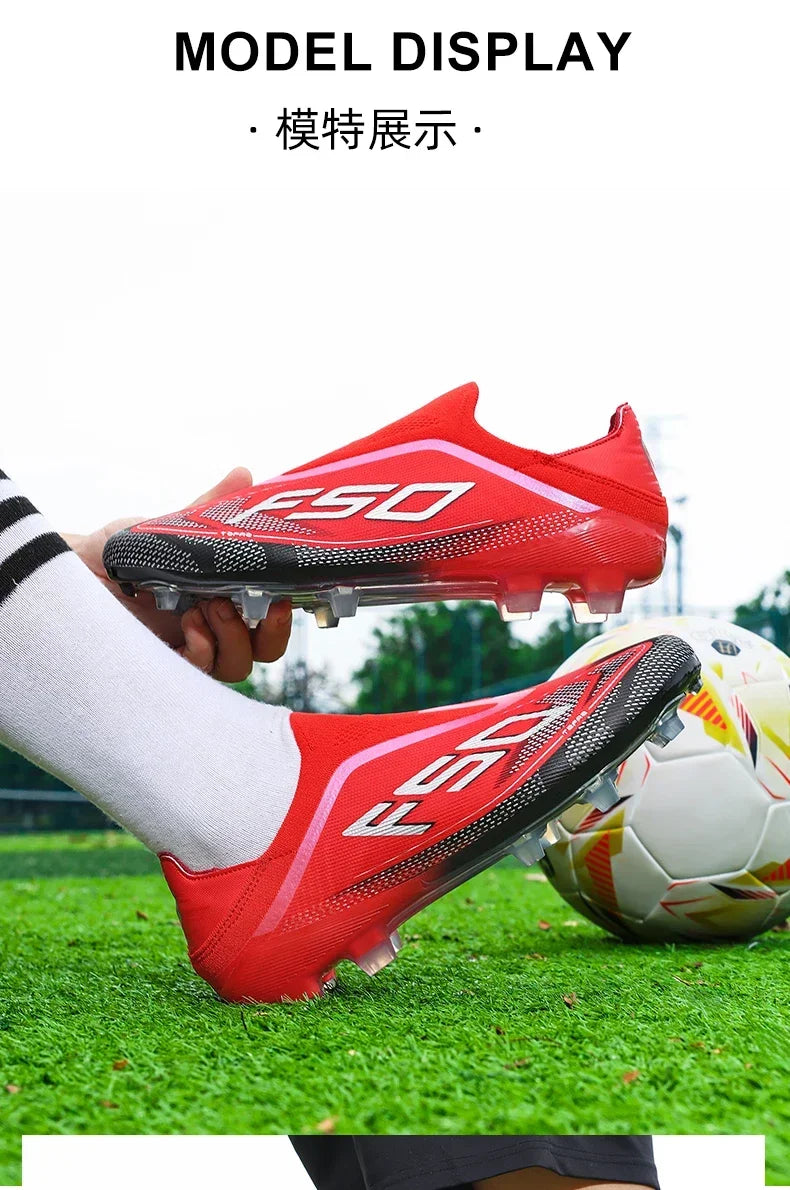 New Men Soccer Shoes Football Boots Non-Slip Boys Sneakers Hot-selling Grass Cleats High-quality Match Outdoor High-top Light