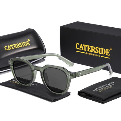 Caterside Nové retro polarizované pánské sluneční brýle s čtvercovým rámem z TR90, dámské sluneční brýle, outdoor, řízení, rybaření, UV400, dárek