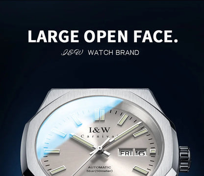 CARNIVAL Men's Mechanical Watch Brand Luxury Sapphire NH36 Movement Automatic Wrist Watches 50m Waterproof for Men