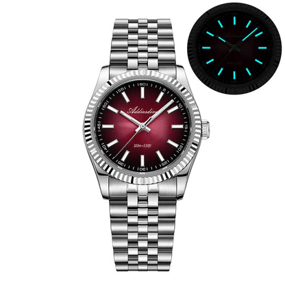 Relógio masculino novo ADDIESDIVE AD2073, vidro de safira, 36mm, VH31, quartz, efeito sunburst, 10Bar, impermeável para mergulho, luminoso