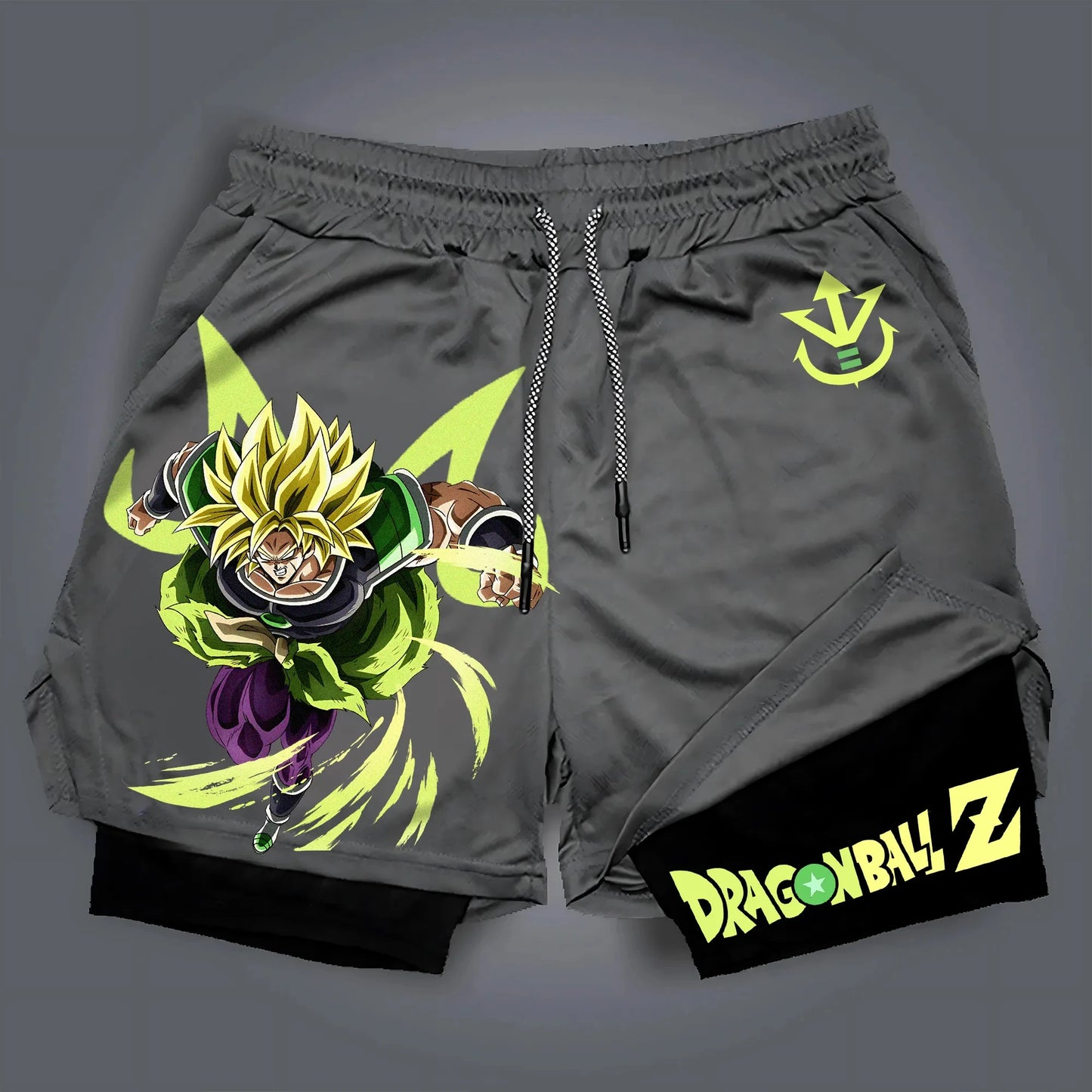 Dragon Ball Japanese Animation Peripheral Double-layer Shorts 2025 Men's Trend Breathable Loose Sports Five-point Pants