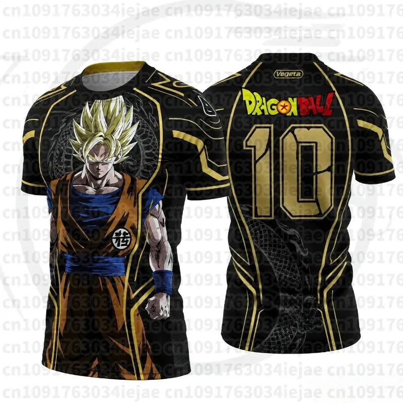 2026 Summer Dragon Ball Retro Fitness T-shirt Men's Oversized 3D Printed Short-sleeved Family Unisex Children's Sports Shirt