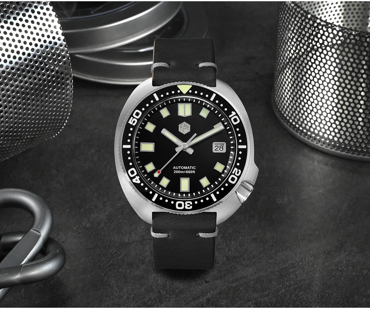 San Martin Turtle Men Diver Watch 44mm NH35 Automatic Mechanical Wristwatch Sapphire Waterproof 200m Luminous Relojes SN0047