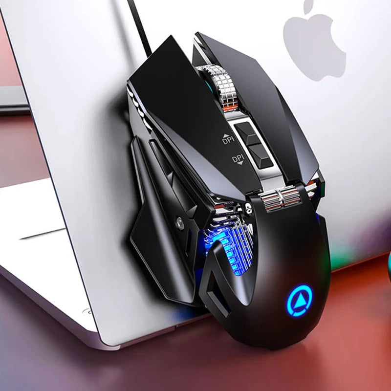 Žična e-športna gaming miška z RGB-osvetlitvijo, nastavljiva 200-7200 DPI, USB-žična za PC, prenosnik in FPS-igre