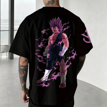 Dragon Ball Men's and Women's T-shirt Son Goku Anime Loose Oversize Tee Summer Spring Boy's Short Sleeves Parent-child Outfits