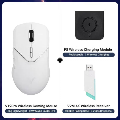 Rapoo VT9PRO PAW3398 безжична геймърска мишка 68g, кабелна, програмируема, ергономична, 26000DPI, презареждаема чрез Type C, аксесоар за PC геймъри