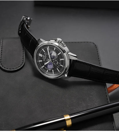BORIAGE(BOAIJIUA) Orologio meccanico da uomo completamente automatico, design originale, impermeabile e luminoso
