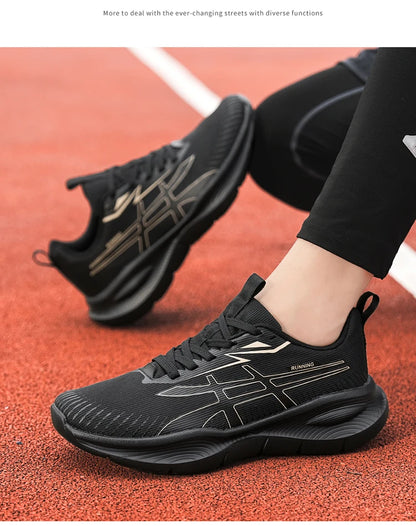 Men's Women EVA Sole Mesh Upper Breathable Running Shoes Soft Shock Absorbing Sports Shoes Unisex Sneakers Lightweight Footwear