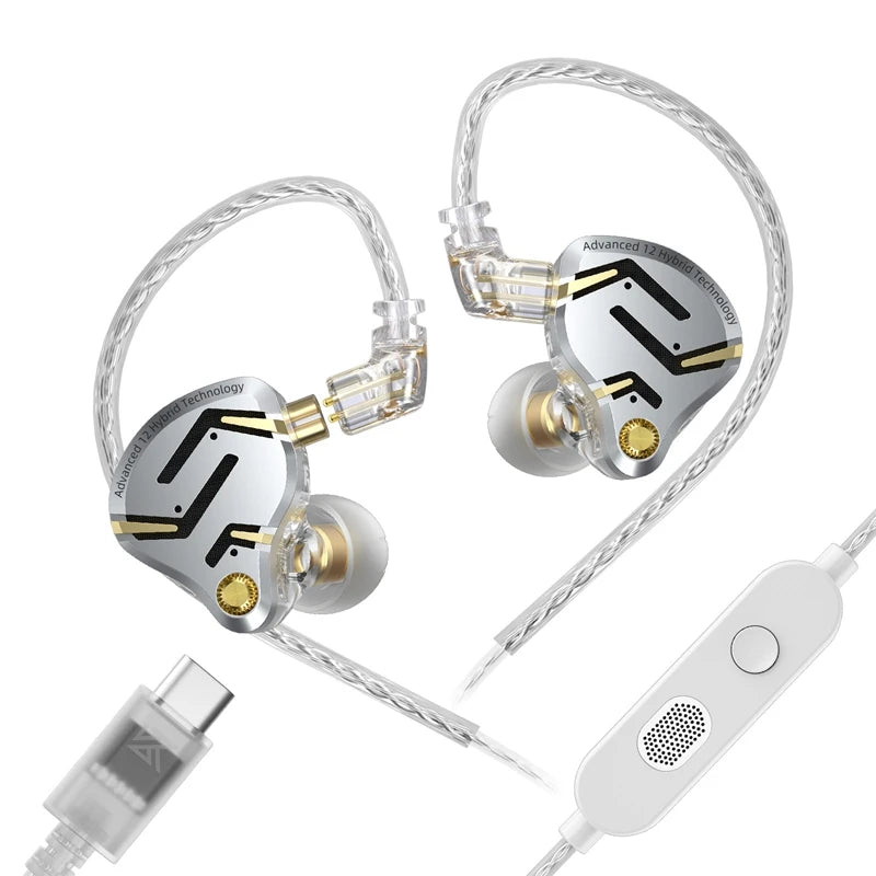 Auricolari IEM ibridi KZ ZS12 PRO 2 – Auricolari gaming cablati HiFi con bassi e driver super-lineari