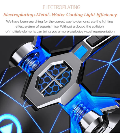 UTHAI A7 Laptop Accessories Rechargeable Wireless Mouse Mute Office Game Water Cooled Light Effect Bluetooth Mouse