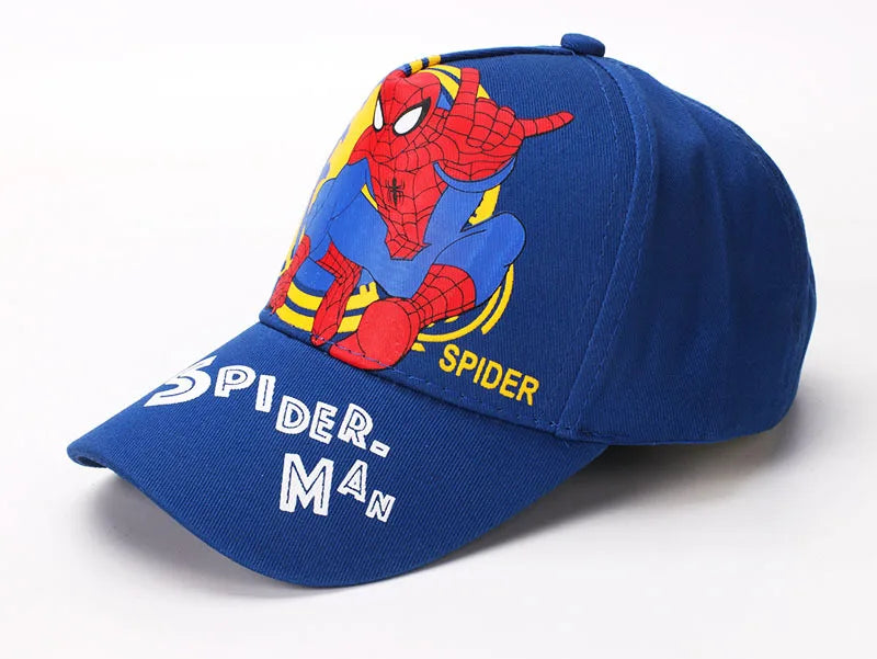 Figurka z anime Marvela Spider-Man – czapka z daszkiem z motywem kreskówkowym, bawełna i poliester, czapka z daszkiem dla chłopców i dziewcząt, akcesoria do nakryć głowy, prezent urodzinowy dla dzieci