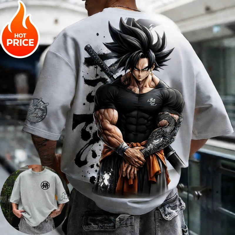 Son Goku Gym Dragon Ball Super Saiyan Harajuku Men Summer Cotton T-Shirt Top Loose Women Streetwear Casual Short Sleeve Tee