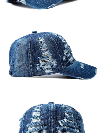 Washed Denim Baseball Cap Women Men Sunshade Breathable Spring Summer Hat Vintage Snapback Cap Female