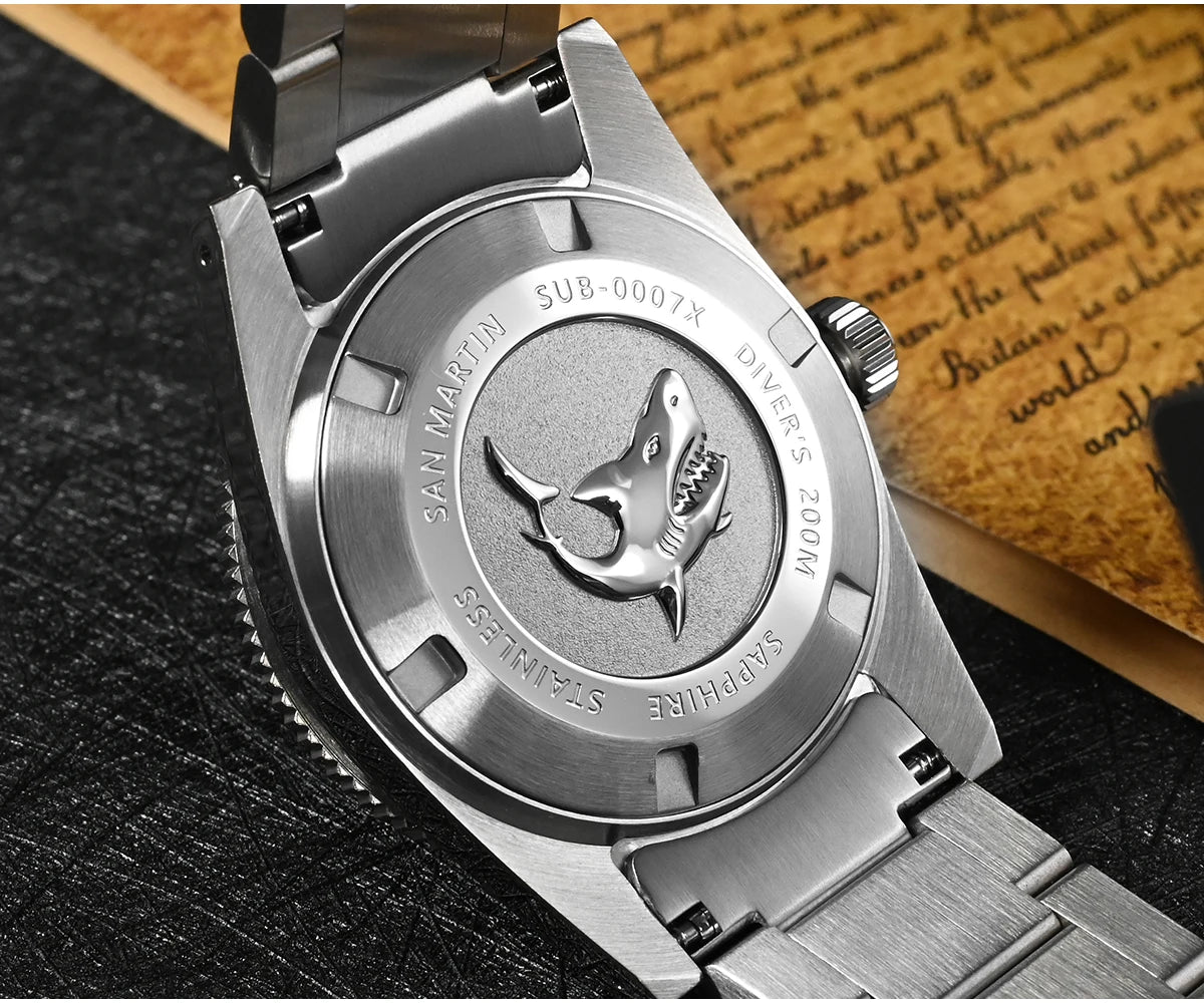 San Martin New 62mas 37mm Diver Mens Watch Classic Luxury Sapphire PT5000 SW200 Automatic Mechanical Watches Date 20Bar Luminous