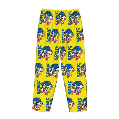 Custom Women Soniced Pajama Pants Printed Hedgehog Game Sleep Sleepwear Bottoms with Pockets