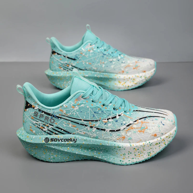 Scarpe da running uomo e donna con piastra in carbonio, ammortizzate per maratona, sportive, traspiranti, leggere, comode, antiscivolo e atletiche