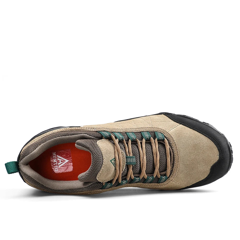 Humtto New Arrival Leather Hiking Shoes Wear-Resistant Outdoor Sport Men Shoes Lace-Up Men's Climbing Trekking Hunting Sneakers