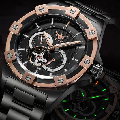 Yelang V1024 Men's Brand Watches 44mm Japan Miyota 82S7 Automatic Mechanical Movement Luminous Men's 100m Waterproof Business Watch