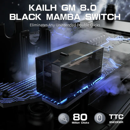 Mouse gaming ATTACK SHARK R3 in lega di magnesio 8K SUPERLIGHT 8000Hz 6 DPI regolabili fino a 26000 PAW3395 BT/2.4G wireless/cablato
