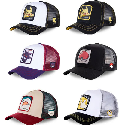 Casquette de baseball Pokémon Pikachu, Gengar, Psyduck et Snorlax – Figurine d’anime – Casquette de sport ajustable – Cadeaux créatifs